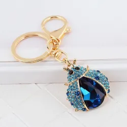 Porte-clés en forme d'insecte en cristal