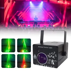 Lumière laser de scène colorée - projecteur de motifs - avec télécommande - RG DMX