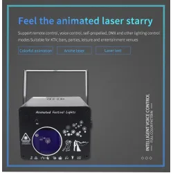 Lumière laser de scène colorée - projecteur de motifs - avec télécommande - RG DMX