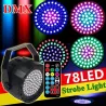 Lumière laser de scène - projecteur - activé par le son - télécommande - RGB - 78 LED - DMX