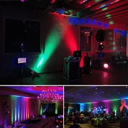 Lumière laser de scène - projecteur - activé par le son - télécommande - RGB - 78 LED - DMX