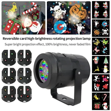 Projecteur de lumière laser - Motifs de Noël - rotatif - LED