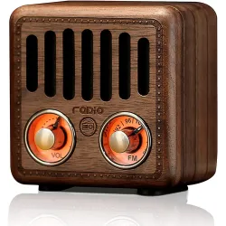 Enceinte rétro en bois - radio FM numérique - Bluetooth