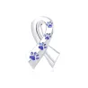 Broche en forme de ruban - empreinte de patte d'animal