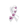 Broche en forme de ruban - empreinte de patte d'animal
