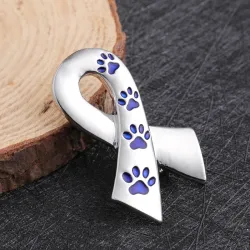 Ribbon shaped brooch - pet paw printBrooches