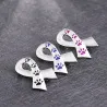 Broche en forme de ruban - empreinte de patte d'animal