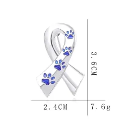 Broche en forme de ruban - empreinte de patte d'animal