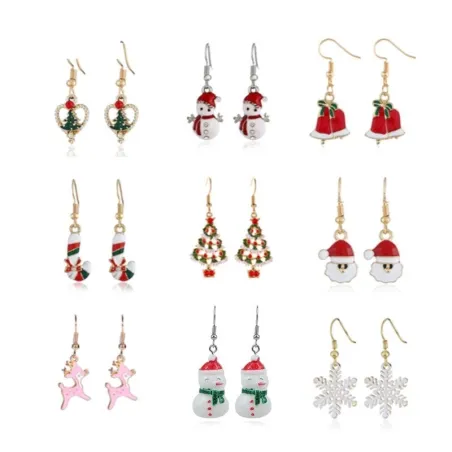 Boucles d'oreilles de Noël - Père Noël - flocon de neige - sapin de Noël
