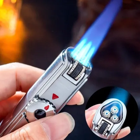 Briquet jet turbo - triple flamme - coupe-vent