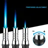 Briquet à gaz torche en métal - coupe-vent - flamme réglable