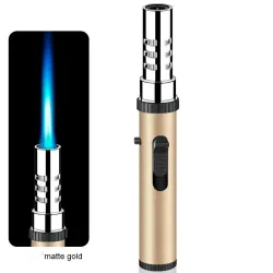 Briquet à gaz torche en métal - coupe-vent - flamme réglable