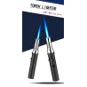 Briquet à gaz torche en métal - coupe-vent - flamme réglable