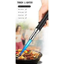 Briquet à gaz torche en métal - coupe-vent - flamme réglable