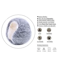 Cache-oreilles d'hiver chauds - pliables - laine tricotée / peluche