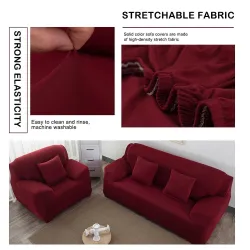 Housse de canapé élastique / extensible - universelle - en forme de L - canapé 2 places