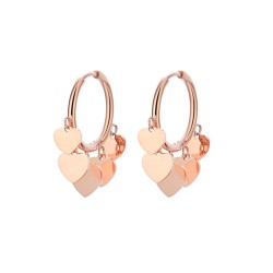 Small hoop earrings - with hanging heartsEarrings