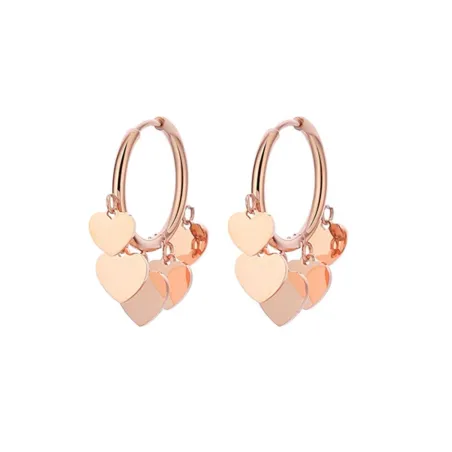 Small hoop earrings - with hanging heartsEarrings