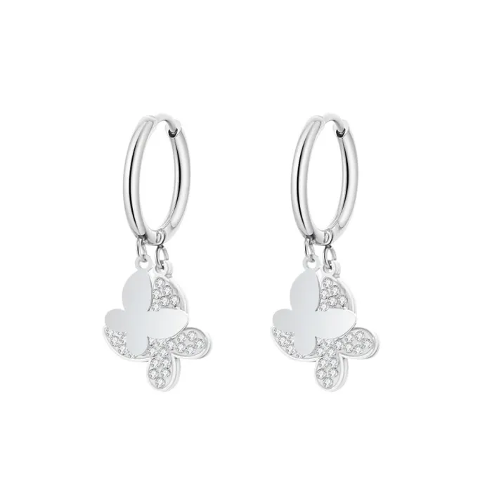 Petites créoles - avec papillons suspendus