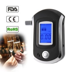 Éthylomètre numérique professionnel - testeur d'alcoolémie - LCD - avec 5 embouts buccaux