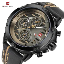 Naviforce - montre de sport à quartz - étanche - bracelet en cuir