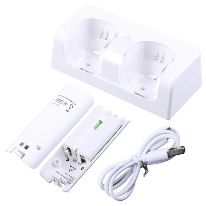 Double charger - LED indicator - for Wii controller - with 2 batteriesWii & Wii U