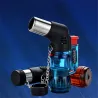 Mini briquet butane - flamme jet - coupe-vent - avec capuchon