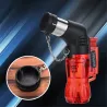 Mini briquet butane - flamme jet - coupe-vent - avec capuchon