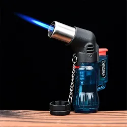 Mini briquet butane - flamme jet - coupe-vent - avec capuchon