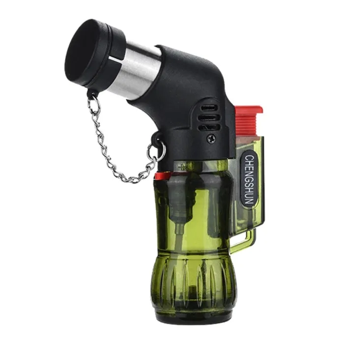 Mini briquet butane - flamme jet - coupe-vent - avec capuchon