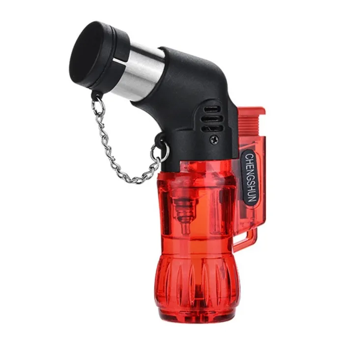 Mini briquet butane - flamme jet - coupe-vent - avec capuchon