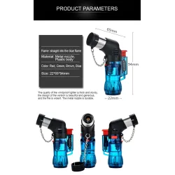 Mini briquet butane - flamme jet - coupe-vent - avec capuchon