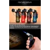 Mini briquet butane - flamme jet - coupe-vent - avec capuchon