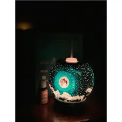 Humidificateur d'air à ultrasons - diffuseur d'huiles essentielles - forme de lune - LED
