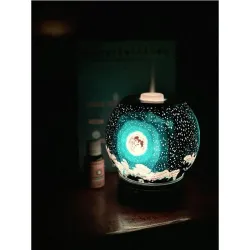 Humidificateur d'air à ultrasons - diffuseur d'huiles essentielles - forme de lune - LED
