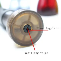 Mini briquet butane - coupe-vent - flamme réglable
