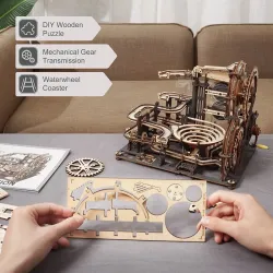 Marble Run - puzzle en bois 3D - blocs de construction - ville de nuit - set