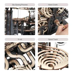 Marble Run - puzzle en bois 3D - blocs de construction - ville de nuit - set