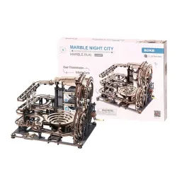 Marble Run - puzzle en bois 3D - blocs de construction - ville de nuit - set