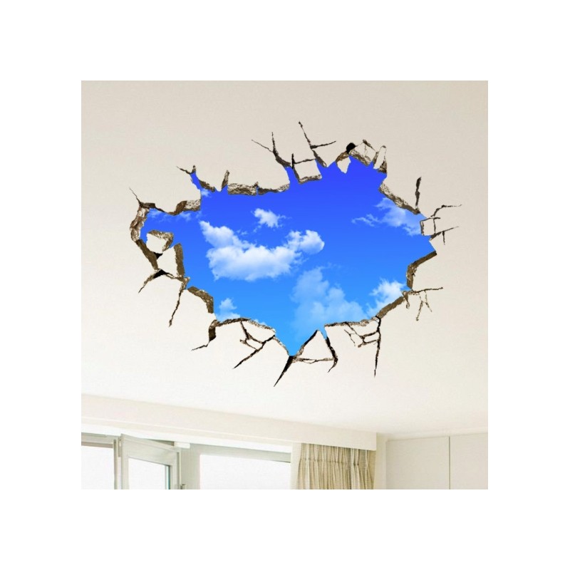 Ciel bleu 3D - Sticker mur/plafond - 50*70 cm