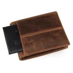 Portefeuille homme élégant - cuir de vachette véritable