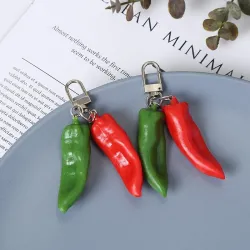 Double piment rouge / vert - porte-clés