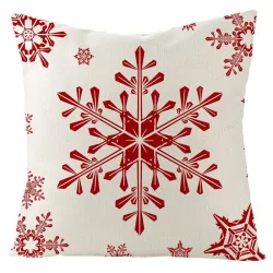 Housse de coussin déco Noël - rouge avec imprimé - 45 * 45 cm