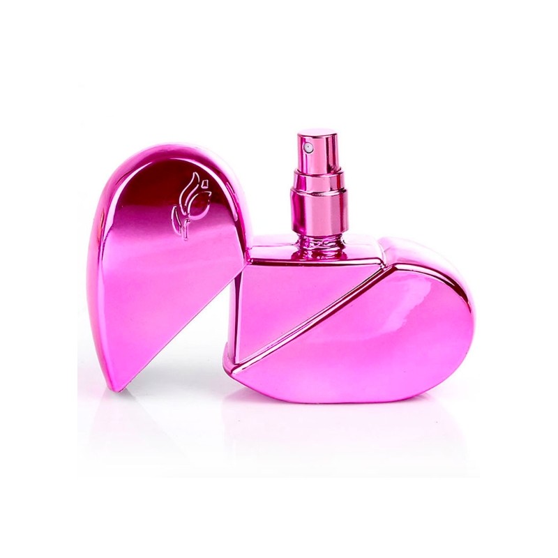Flacon de parfum - contenant vide - avec atomiseur - en forme de coeur - 25ml