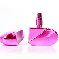 Flacon de parfum - contenant vide - avec atomiseur - en forme de coeur - 25ml