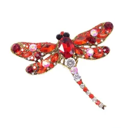 Broche libellule en cristal