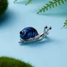 Escargot en cristal bleu - broche