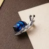 Escargot en cristal bleu - broche