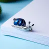 Escargot en cristal bleu - broche