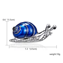 Escargot en cristal bleu - broche